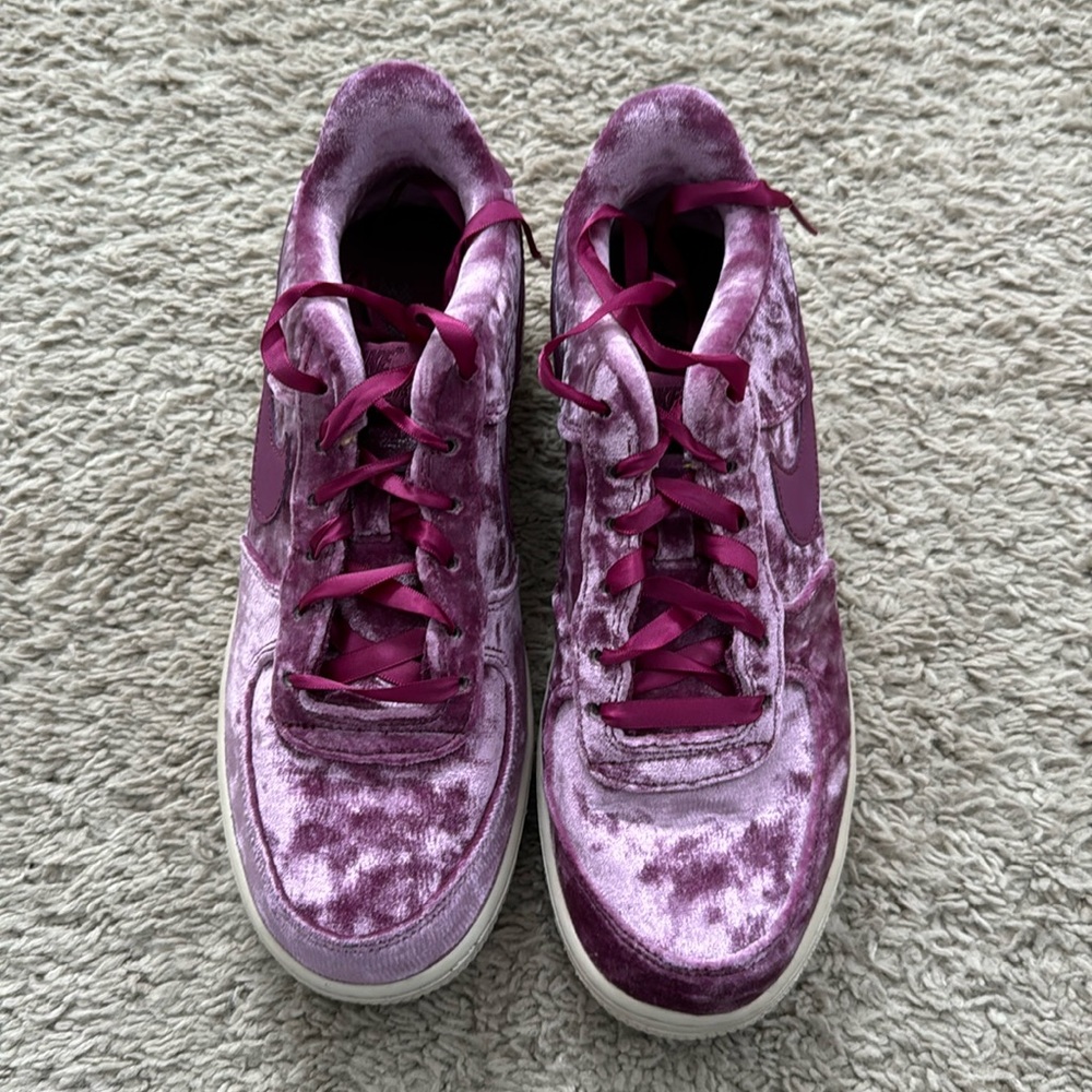 Nike Air Force 1 limited edition purple velvet